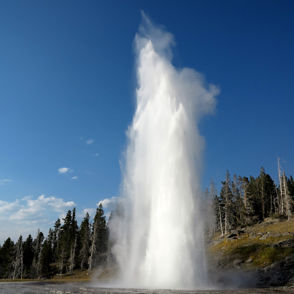  Grand Geyser erupting in Yellowstone Double-Barrelled Travel