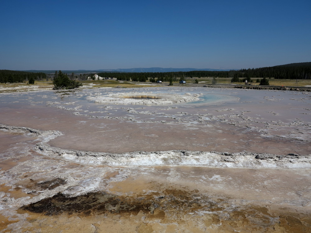 Waiting for a geyser to erupt in Yellowstone Double-Barrelled Travel