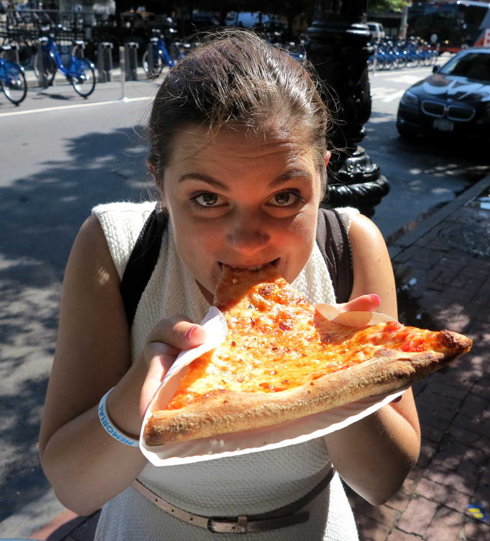 Eating pizza in NYC Double-Barrelled Travel